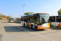 RNV Solaris Urbino 8,6 6289 und weiter hinten 6286 am 20.10.18 beim Tag der offenen Tür in Mannheim