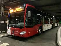 Der TPF MB C2 GÜ Nr. 166 steht am 23.10.18 im Bhf Fribourg.