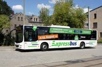 Bus Zwickau: MAN Lion's City  der RVE (Regionalverkehr Erzgebirge GmbH), aufgenommen im Juli 2018 am Hauptbahnhof in Zwickau.