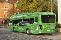 Die Basler Verkehrs Betriebe Testen einen VDL Citea SLF-120 Elektro Bus. Hier bedient der Bus die Haltestelle Tinguely Museum. Die Aufnahme stammt vom 23.10.2018.