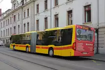 Mercedes Citzaro 17 der BLT, im Einsatz als Bahnhersatz auf der S1, wartet am Bahnhof SBB. Die Aufnahme stammt vom 18.08.2018.
