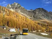 Regie St.Moritz. Setra S415H (GR 168'602) in Plaun da Lej. (21.102018)