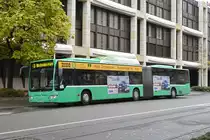 Mercedes Citaro 715, im Einsatz als Tramersatz auf der Linie 3, wartet an der Endstation am Aeschenplatz. Die Aufnahme stammt vom 28.10.2018.