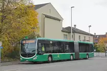 Mercedes Citaro 7025, auf der Linie 48, bedient die Haltestelle Kirche. Die Aufnahme stammt vom 10.11.2018.
