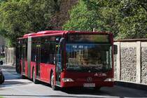 Mercedes-Benz O 530 II (Citaro Facelift) der Innsbrucker Verkehrsbetriebe, Bus Nr. 421, ist als Linie C wegen der Rad-WM über die König-Laurin-Straße umgeleitet. Aufgenommen 26.9.2018.