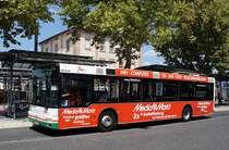 Stadtbus Aschaffenburg / Verkehrsgemeinschaft am Bayerischen Untermain (VAB): MAN NL der Stadtwerke Aschaffenburg Verkehrs-GmbH (STWAB), aufgenommen Ende Juli 2018 am Hauptbahnhof in Aschaffenburg.