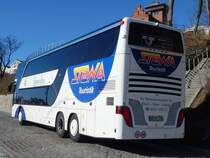 Setra 431 DT von Stewa aus Deutschland im Stadthafen Sassnitz am 11.03.2015