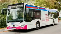 Das Neueste vom Neuen besitzt nun auch die NEW' Möbus. Dieser MB O530 der neusten Generation mit der Wagennummer 1813 konnte in Willich an der Endhaltestelle aufgenommen werden. | September 2018