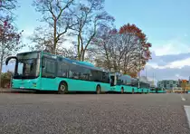 VGF/ICB MAN Lions City Wagen 517,516 und 521 am 01.12.18 in Frankfurt am Main Betriebshof Rebstock. Ich durfte durch nachfragen Fotos auf dem Gelände machen