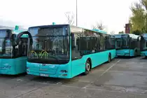 VGF/ICB MAN Lions City Wagen 518 am 01.12.18 in Frankfurt am Main Betriebshof Rebstock. Ich durfte durch nachfragen Fotos auf dem Gelände machen