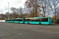 VGF/ICB MAN Lions City Wagen 517,516 und 521 am 01.12.18 in Frankfurt am Main Betriebshof Rebstock. Ich durfte durch nachfragen Fotos auf dem Gelände machen