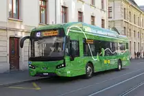 Die Basler Verkehrs Betriebe Testen einen VDL Citea SLF-120 Elektro Bus. Hier steht der Bus mit der Betriebsnummer 8100 an der Endstation der Linie 42 am Bahnhof SBB. Die Aufnahme stammt vom 22.10.2018.