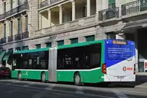 Mercedes Citaro 7020, auf der Linie 48, verlässt die Haltestelle am Bahnhof SBb. Die Aufnahme stammt vom 05.11.2018.