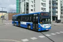 Helsingin Bussiliikenne Oy /FIN mit dem Scania 230UB /Lahti Scala, Wagen '1109' der Linie 14. Helsinki im August 2017.