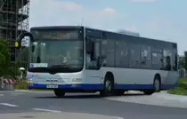 Am 04.06.2016 fährt P-AV 585 für die ILA 2016 auf der Shuttle Linie  L . Aufgenommen wurde ein MAN Lion's City der BVSG / Betriebshof Stahnsdorf.