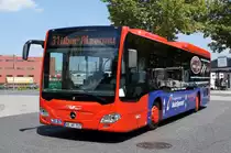 Bus Aschaffenburg / Verkehrsgemeinschaft am Bayerischen Untermain (VAB): Mercedes-Benz Citaro C2 LE Ü von WF-Reisen / Omnibus-Reisedienst Winfried Flaschenträger, aufgenommen Ende Juli 2018 am Hauptbahnhof in Aschaffenburg.