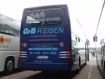 Mercedes Travego von GFB-Reisen aus Deutschland im Stadthafen Sassnitz am 23.08.2017