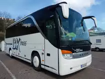 Setra 411 HD von BK-buss aus Schweden im Stadthafen Sassnitz am 29.03.2015
