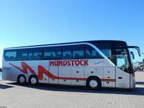 Setra 415 HDH von Mundstock aus Deutschland im Stadthafen Sassnitz am 05.04.2015
