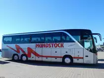 Setra 415 HDH von Mundstock aus Deutschland im Stadthafen Sassnitz am 05.04.2015