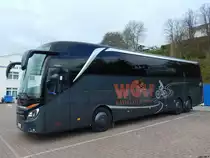 Setra 516 HDH von Wolf aus Deutschland im Stadthafen Sassnitz am 26.04.2015