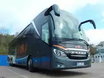 Setra 516 HDH von Wolf aus Deutschland im Stadthafen Sassnitz am 26.04.2015