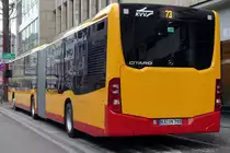 Mercedes Citaro C2 G  Verkehrsbetriebe Karlsruhe  in den neuen Farben, Karlsruhe Dezember 2018