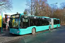 Nagelneuer VGF/ICB Mercedes Benz Citaro 2 G Wagen 436 am 19.01.19 in Frankfurt am Main Hainer Weg