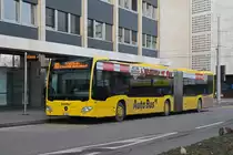 Mercedes Citaro 82 der AAGL, auf der Linie 80, wartet an der Endstation am Aeschenplatz. Die Aufnahme stammt vom 23.01.2019.