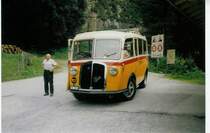 Aus dem Archiv: Geiger, Adelboden Nr. 3/BE 1585 Saurer/Gangloff am 25. August 1997 Kiental, Tschingel (Oldtimerfahrt zum Jubil�um 25 Jahre Verkehrsverein Kiental)