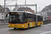 MAN Lions City der Post, auf der Linie 353, fährt zur Haltestelle beim Bahnhof Baden. Die Aufnahme stammt vom 02.02.2019.