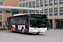 MAN Lions City 84 der RVBW, auf der Linie 3, verlässt die Haltestelle beim Bahnhof Baden. Die Aufnahme stammt vom 02.02.2019.