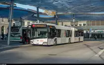 Solaris Urbino BBA Wagen 158 am 26. Oktober 2018 am Bahnhof Aarau.