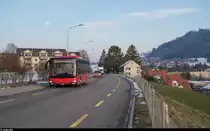 MAN Lions City BERNMOBIL 414 auf der seit Fahrplanwechsel neuen Buslinie 22 Kleinwabern - Brünnen Westside am 19. Januar 2019 zwischen Mösliweg und Landorf.