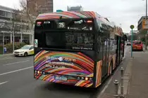 ICB Solaris Urbino 12 Electric Wagen 235 am 08.02.19 auf der Linie 75 in Frankfurt am Main