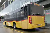 Das Heck des MB C2 K von der PostAuto Regie Ostschweiz, am 9.2.19 beim Bhf Frauenfeld.