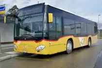 PostAuto MB C2 K 312 vom PU Autobetrieb Stadel - Neerach, Stadel am 9.2.19 beim Bhf Hüntwangen-Wil.
