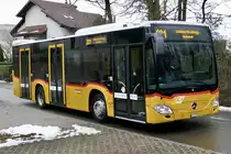 PostAutp MB C2 K 348 vom PU Rolf Stutz AG, Jonen am 9.2.19 kurz vor seiner Endhaltestelle Uitikon-Waldegg.