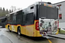 Heck des MB C2 K 348 vom PU Rolf Stutz der am 9.2.19 beim Bhf Uitikon-Waldegg steht.