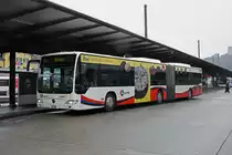 Mercedes Citaro der RVBW, auf der Linie 6, bedient die Haltestelle beim Bahnhof Baden. Die Aufnahme stammt vom 02.02.2019.