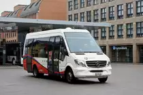 Mercedes Sprinter 18 der RVBW, auf der Linie 9, verlässt die Haltestelle beim Bahnhof Baden. Die Aufnahme stammt vom 02.02.2019.