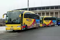 Mercedes -Benz Travego, Mitteldeutsche Reisebus GmbH (Polster & Pohl), '4517 & 4516',  Grüne Woche in Berlin, Olympiastadion -Südtor im Januar 2019.