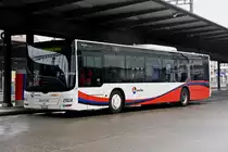 MAN Lions City 85 der RVBW, auf der Linie 3, bedient die Haltestelle beim Bahnhof Baden. Die Aufnahme stammt vom 02.02.2019.