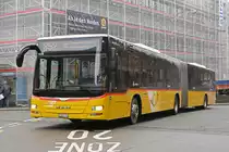 MAN Lions City der Post, auf der Linie 352, fährt zur Haltestelle beim Bahnhof Baden. Die Aufnahme stammt vom 02.02.2019.