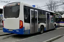 Heck des VBL MB C2 K 620 am 9.2.19 bei der Abfahrt am Bhf Luzern.