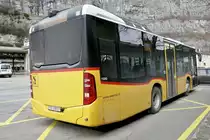 Heck des PostAuto MB C2 K des PU TPC, Aigle am 10.2.19 vor dem Bhf St-Maurice.