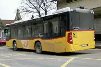 Heckansicht vom PostAuto MB C2 K des PU TPC, Aigle am 10.2.19 beim Bhf St-Maurice.