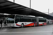 Mercedes Citaro der RVBW, auf der Linie 6, bedient die Haltestelle beim Bahnhof Baden. Die Aufnahme stammt vom 02.02.2019.