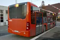 Heckansicht des MB C2 K 21 der RBS am 12.9.19 beim Bahnhof Worblaufem.