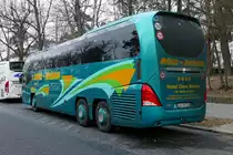 Neoplan Cityliner von 'Rötz-Reisen', Grüne Woche in Berlin, nahe Olympiastadion im Januar 2019.